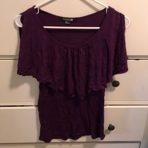 Purple Cold Shoulder Top